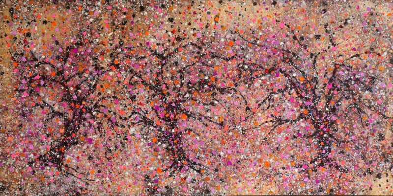 The Dancing Trees oil and acrylic on canvas 100 x 200 cm