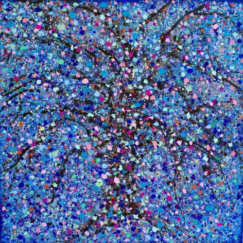 The blue tree oil on canvas 120 x 120 cm